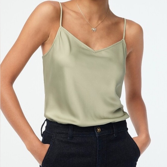 J Crew Factory Shiny v neck adjustable strap camisole in Ivory size 2X NWT CC937 - Picture 8 of 11
